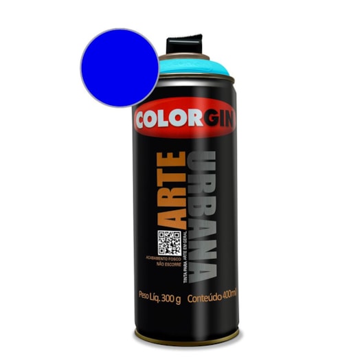 Tinta Spray Arte Urbana Azul Celeste Colorgin 350g - Imagem principal - d0a2fcce-2407-4a6e-a8c4-b3c00d0a5e49
