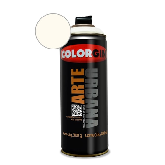 Tinta Spray Arte Urbana Branco Branchisa Colorgin 350g - Imagem principal - 4b715b32-30bb-40d7-9dd1-78f50d4d4867