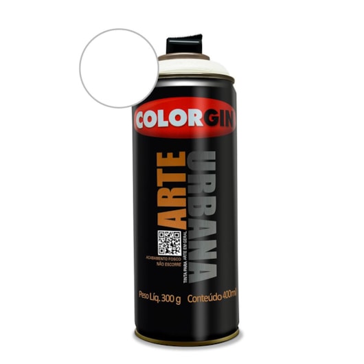 Tinta Spray Arte Urbana Branco Colorgin 350g - Imagem principal - dda8540b-48c9-4e65-b3a4-b9cadfe67a59