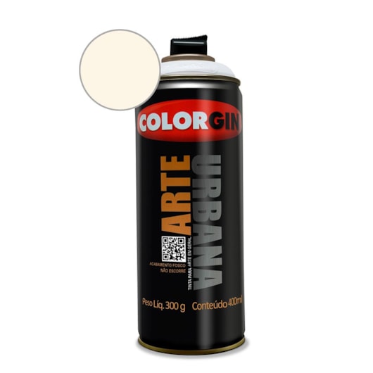 Tinta Spray Arte Urbana Branco Gelo Colorgin 350g - Imagem principal - c2eada91-84dc-4bd6-87f8-e441cddc205a