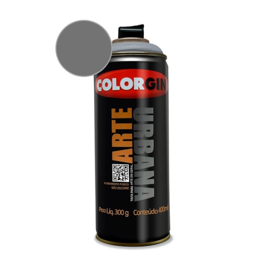 Tinta Spray Arte Urbana Cinza Carrara Colorgin 350g - Imagem principal - e4c8ac93-4611-4c98-a645-dea49ec849f9
