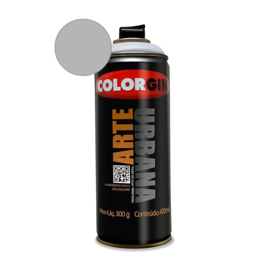Tinta Spray Arte Urbana Cinza Claro Colorgin 350g - Imagem principal - 7b7c63dd-8630-452a-b3d8-0245a9daf14c