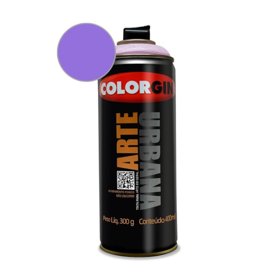 Tinta Spray Arte Urbana Lilas Colorgin 350g - Imagem principal - 4a591463-257a-48ac-a2bc-26edcb99ad4a