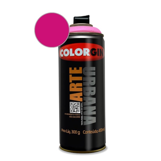 Tinta Spray Arte Urbana Magenta Colorgin 350g - Imagem principal - e556c2a2-7f88-4a0b-a3e6-222c29717a53