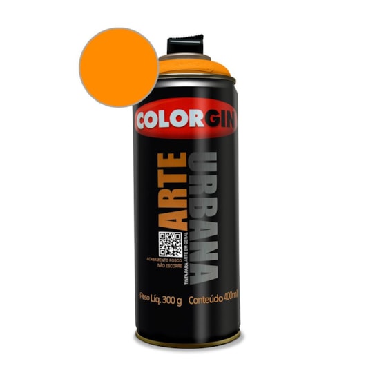 Tinta Spray Arte Urbana Mamao Colorgin 350g - Imagem principal - 5995655b-f012-487a-b584-4a2f2730eb89