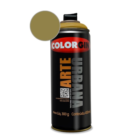 Tinta Spray Arte Urbana Ouro Colorgin 350g - Imagem principal - b9248231-faa1-4d21-a670-b3674b66b557