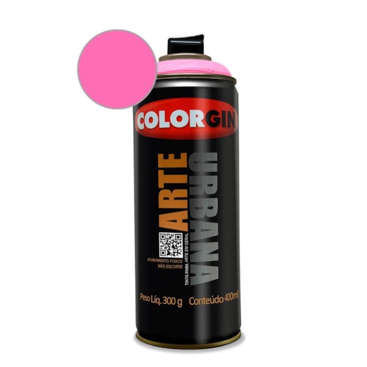 Tinta Spray Arte Urbana Rosa Lirio Colorgin 350g - Imagem principal - 00f61304-8a1f-4775-9185-42fefce82bc6