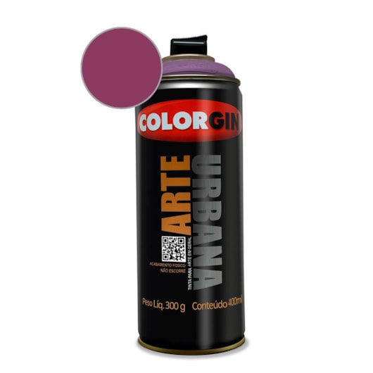 Tinta Spray Arte Urbana Roxo Beterraba Colorgin 350g - Imagem principal - b2e39b75-8f6d-4bb7-9572-caaf8d381769