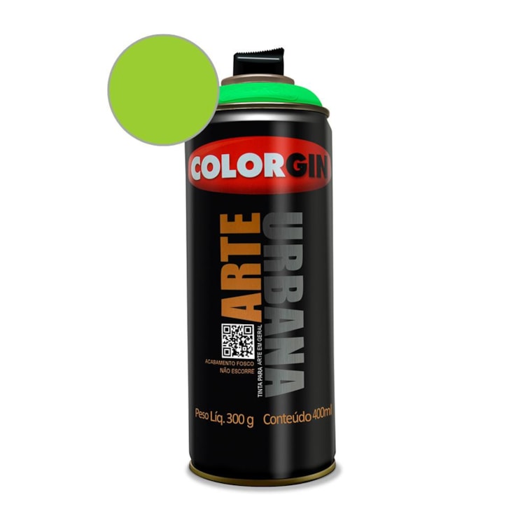 Tinta Spray Arte Urbana Verde Abacate Colorgin 350g