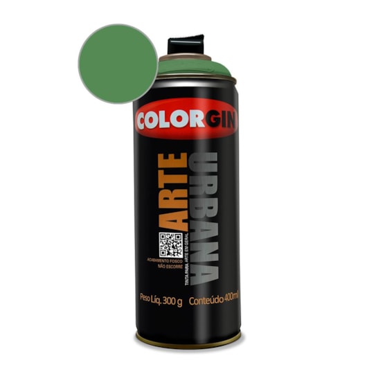 Tinta Spray Arte Urbana Verde Amazonas Colorgin 350g - Imagem principal - 99d9dcae-266e-4165-8df9-dca4d72014d0