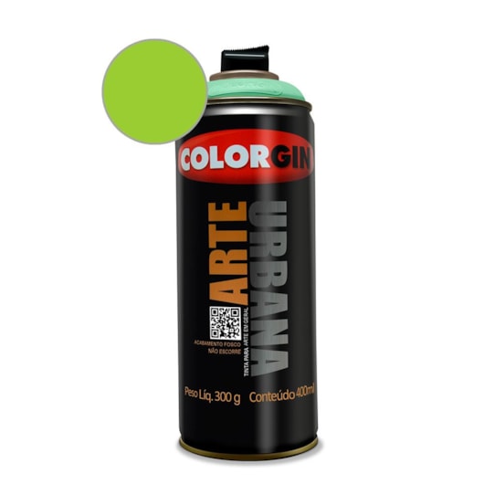Tinta Spray Arte Urbana Verde Esmeralda Colorgin 350g - Imagem principal - 39fe7db3-41ab-4f6f-8c58-d6656f584e48