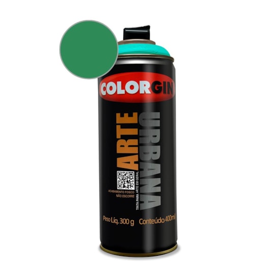 Tinta Spray Arte Urbana Verde Mata Colorgin 350g - Imagem principal - b6a73d2e-c2f5-4b09-bac5-700061b787dc