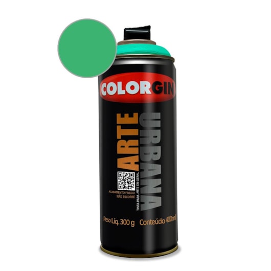 Tinta Spray Arte Urbana Verde Menta Colorgin 350g - Imagem principal - 14cfe127-cfa8-47f0-b76a-b188b2062fd0