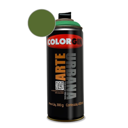 Tinta Spray Arte Urbana Verde Toscana Colorgin 350g - Imagem principal - 015a7577-1571-4ed8-8cdc-8a8787c67bc9