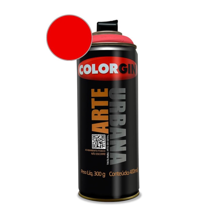 Tinta Spray Arte Urbana Vermelho Ferrari Colorgin 350g