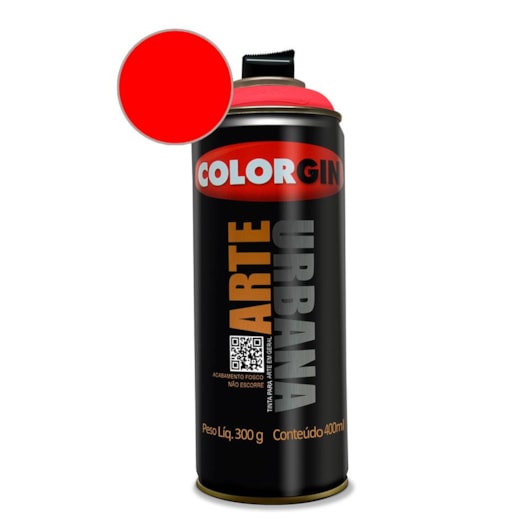 Tinta Spray Arte Urbana Vermelho Malagueta Colorgin 350g - Imagem principal - b47936ad-45b6-4619-9308-922e39c2eeb7