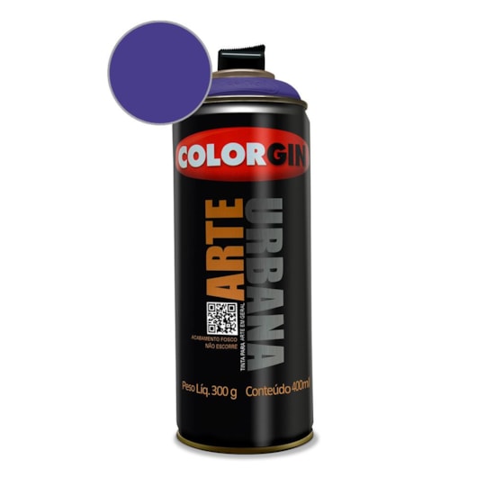 Tinta Spray Arte Urbana Violeta Cosmos Colorgin 350g - Imagem principal - 81154044-19af-4670-b5dd-7458f805fbbf