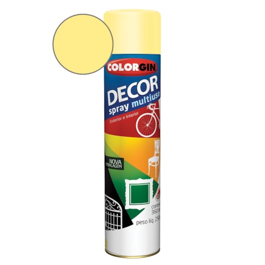 Tinta Spray Decor Amendoa Colorgin 250g - Imagem principal - 5bf68ae8-71c2-410c-97b4-07b6b1e85d7e