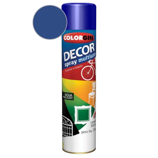 Tinta Spray Decor Azul Angra Metalico Colorgin 250g - Imagem principal - 1d375f12-ee9d-4680-bd2a-290bb94311c7