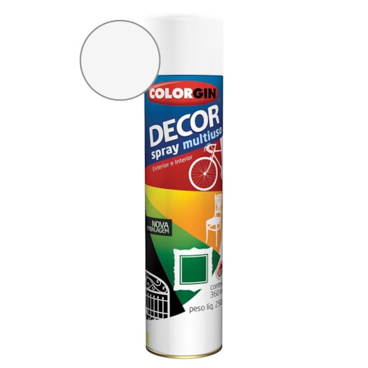 Tinta Spray Decor Branco Colorgin 250g - Imagem principal - 16d4d5b8-873c-48ba-bc01-4d93fb105b71