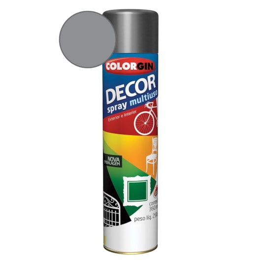 Tinta Spray Decor Grafite Metalico Colorgin 250g - Imagem principal - 4dd2a055-a0f9-4a7c-b832-3f2209927131