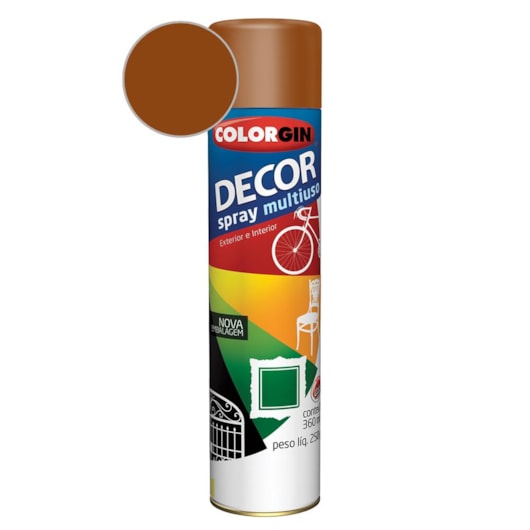 Tinta Spray Decor Marrom Cafe Colorgin 250g - Imagem principal - 34efd9d5-33ab-407a-83ad-d7c75078d54c
