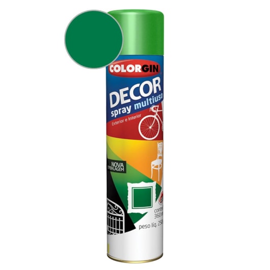 Tinta Spray Decor Verde Amazonas Metalico Colorgin 250g - Imagem principal - 9058005d-6efd-4034-8f72-aea1c48f5f61