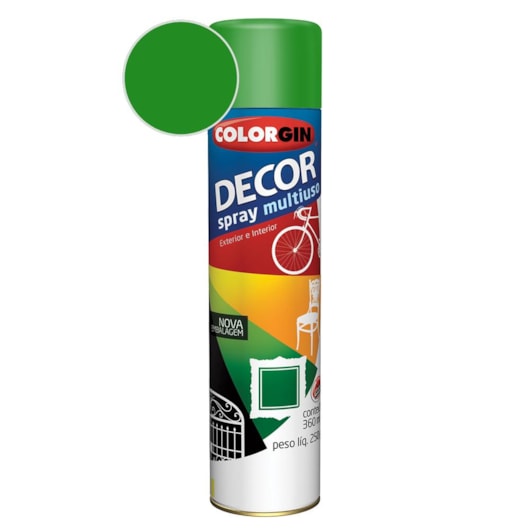 Tinta Spray Decor Verde Colorgin 250g - Imagem principal - 50838a0c-77b9-463f-9f5f-863765fa4da9