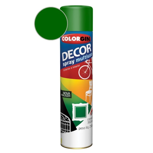 Tinta Spray Decor Verde Folha Colorgin 250g - Imagem principal - 4e9afa54-10c6-4ab4-a777-78fc6a8d47b1