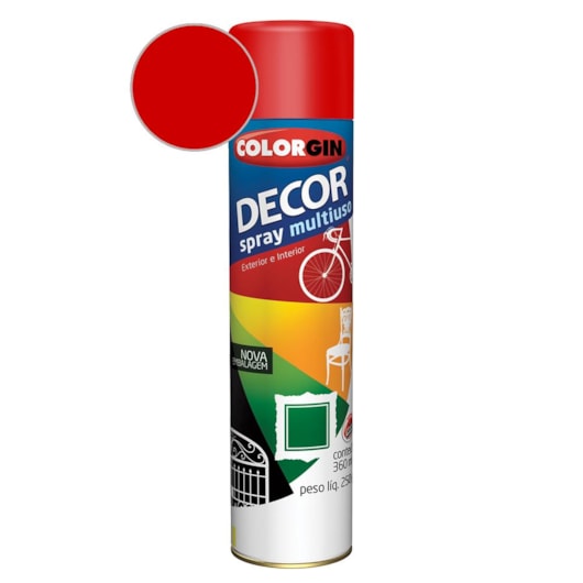 Tinta Spray Decor Vermelho Colorgin 250g - Imagem principal - 20de9ce1-6fb9-4b35-af00-412431c9ce65