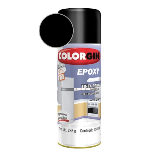 Tinta Spray Epoxy Preto Colorgin 235g - Imagem principal - a6be10a5-a77b-4596-9d40-c02e77a215ea