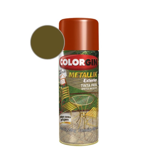 Tinta Spray Externo Metallik Cobre Metálico Colorgin 235g - Imagem principal - 01f58b86-cc5b-451b-9c01-39cbf5e664d1