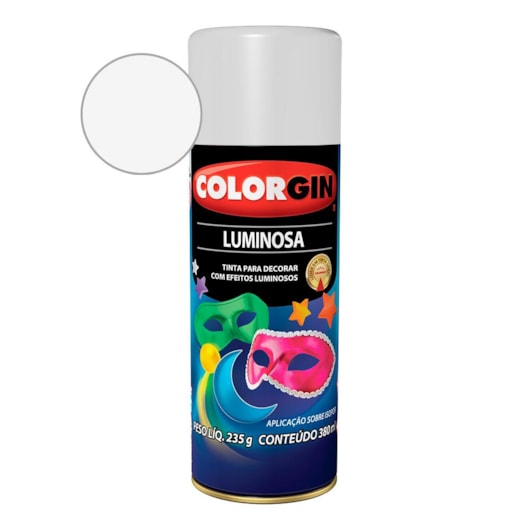 Tinta Spray Fundo Branco Luminosa Colorgin 235g - Imagem principal - a88ab505-de67-4a03-a433-23878a5b7950