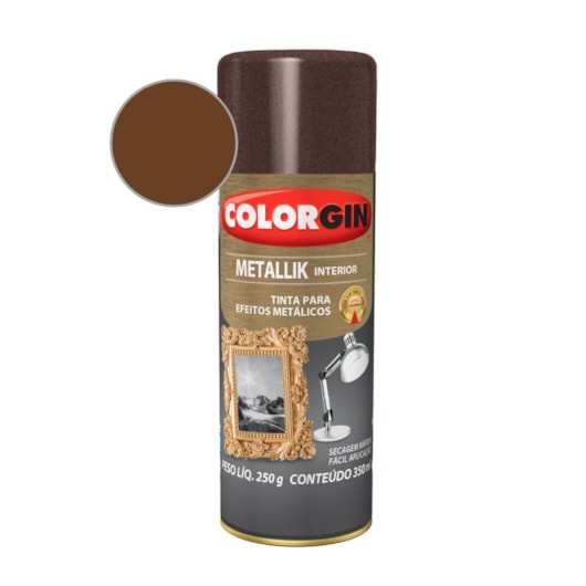 Tinta Spray  Metallik Bronze  Colorgin 250g - Imagem principal - c00151d3-4102-43e3-8b49-ddcbbd03b08a