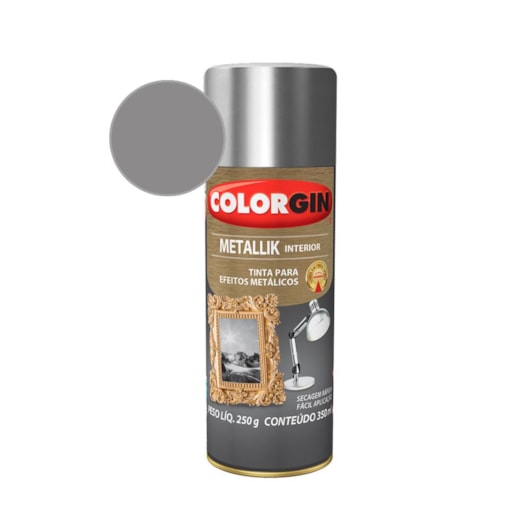Tinta Spray  Metallik Cromado Colorgin 250g - Imagem principal - 09d98a79-7321-4356-afb5-efc281d06ad2