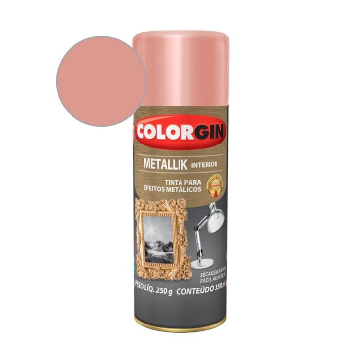 Tinta Spray Metallik Rose Gold  Colorgin 235g