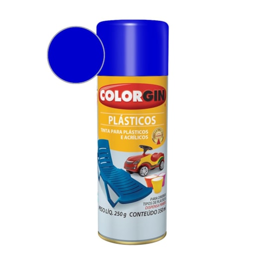 Tinta Spray  Plástico Azul Oceano Colorgin 250g - Imagem principal - eb12a2b8-54c1-4ca6-9325-fca7dbf63df5