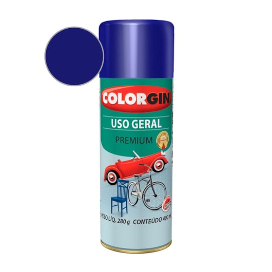 Tinta Spray  Premium Uso Geral Azul Colonial  Colorgin 280g - Imagem principal - 20fceb3b-0c45-4bb9-b9fb-881aba122fdc