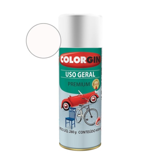 Tinta Spray  Premium Uso Geral Branco Acabamento Colorgin 280g - Imagem principal - c249a584-7049-4a2c-ba52-dacdccbd625d