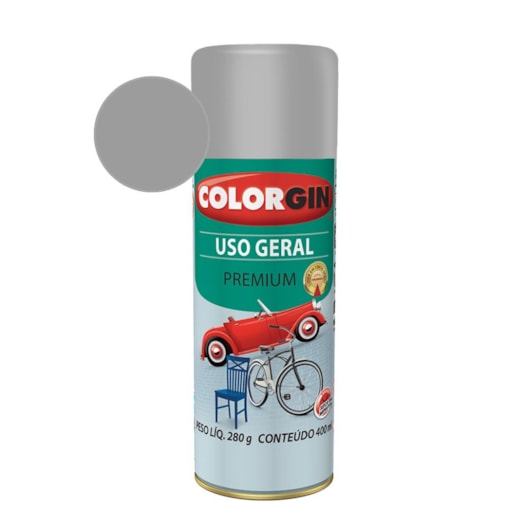 Tinta Spray Premium Uso Geral Cinza Placa Colorgin 280g - Imagem principal - 58c87f69-64b2-425f-aaf9-37557fa9f705