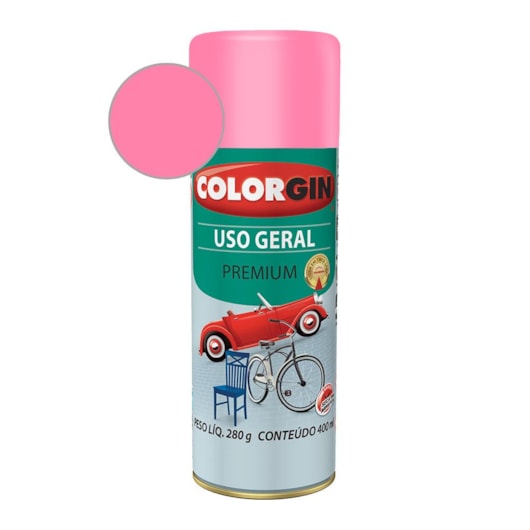 Tinta Spray Premium Uso Geral Para Bicicleta  Rosa GBR Colorgin 280g - Imagem principal - 41fb6f76-7011-4009-81fe-f1b9fbe31eff