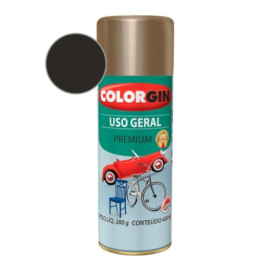 Tinta Spray Uso Geral  Premium Metalico Grafite Executivo Colorgin 280g - Imagem principal - 7694e2de-af55-40e6-b111-daedf3f6f803