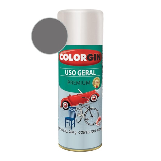 Tinta Spray Uso Geral Premium Metalico Prata Real Colorgin 280g - Imagem principal - 253d6e88-b92f-417c-80e2-fec8113f3c72