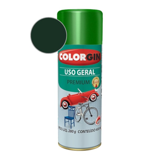 Tinta Spray Uso Geral Premium Metalico Verde Amazonas Colorgin 280g - Imagem principal - ab1cf2fc-2f88-4ff1-92f3-cacda7ff878c