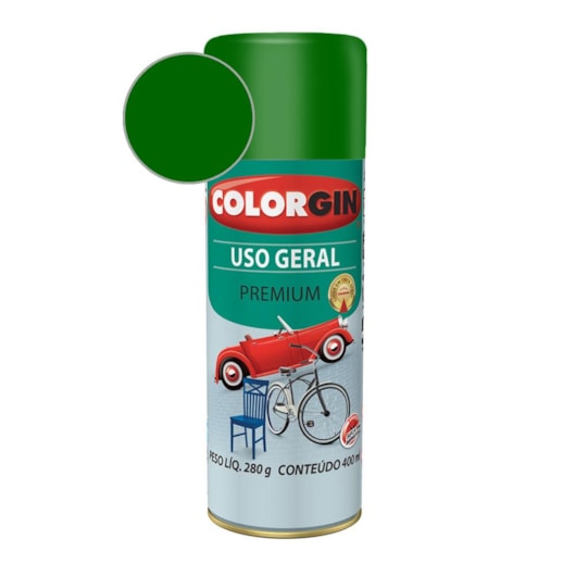 Tinta Spray Uso Geral Premium Metalico Verde Folha Colorgin 280g - Imagem principal - b28c741e-0f83-48aa-91de-2813634e461e