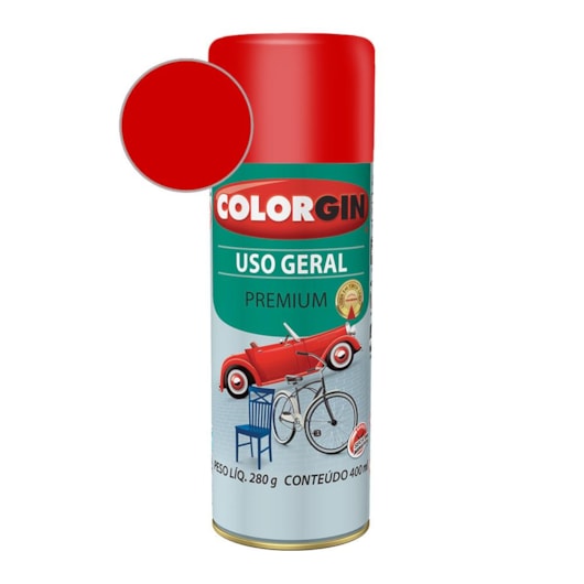 Tinta Spray Uso Geral Premium Metalico Vermelho Colorgin 280g - Imagem principal - 30725d2e-65b7-445f-822c-4c480a06aa08