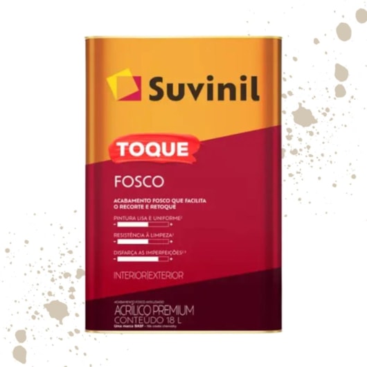 Tinta Toque Fosco Clássica Palha Suvinil 18L - Imagem principal - ee7786c7-7e4b-463e-b500-5d027e306d9d