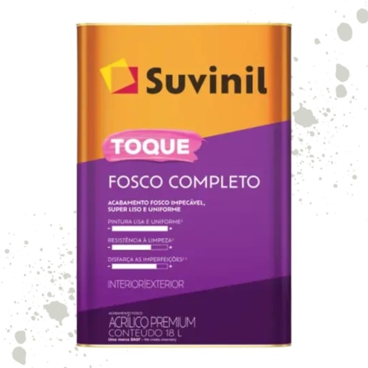 Tinta Toque Fosco Completo Gelo Suvinil 18L - Imagem principal - 0adefbf6-982e-46d9-a0de-d18907f2ae56