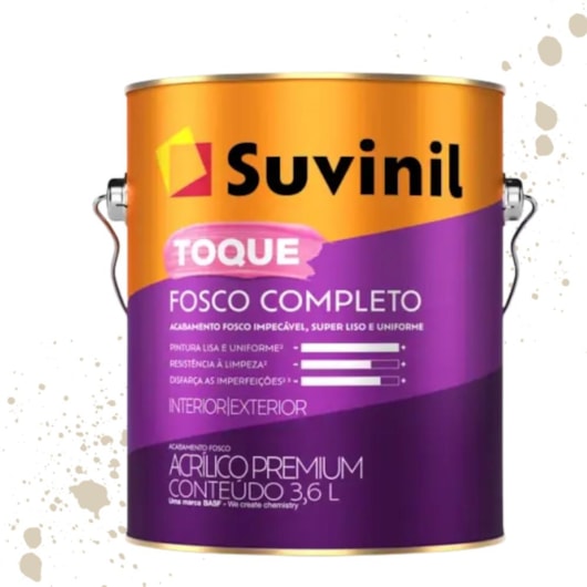 Tinta Toque Fosco Completo Palha Suvinil 3,6L - Imagem principal - ae24c5b1-714e-4659-ac25-51792df8c8e7