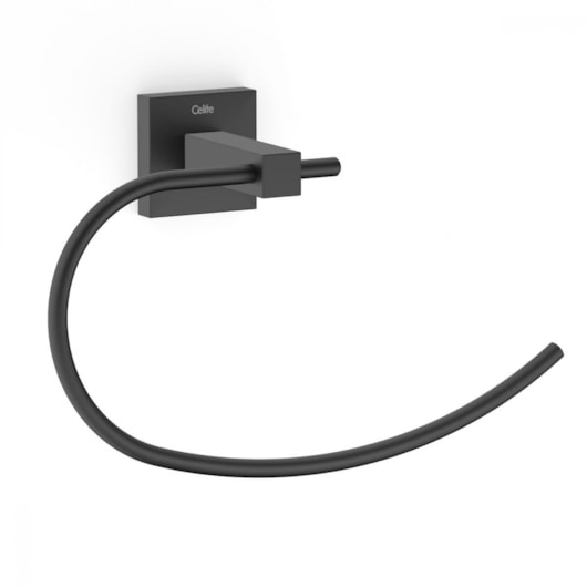 Toalheiro Anel Elite Preto Matte Celite - Imagem principal - 73bccb2c-2d8e-4f2b-b57e-5af21af8b495